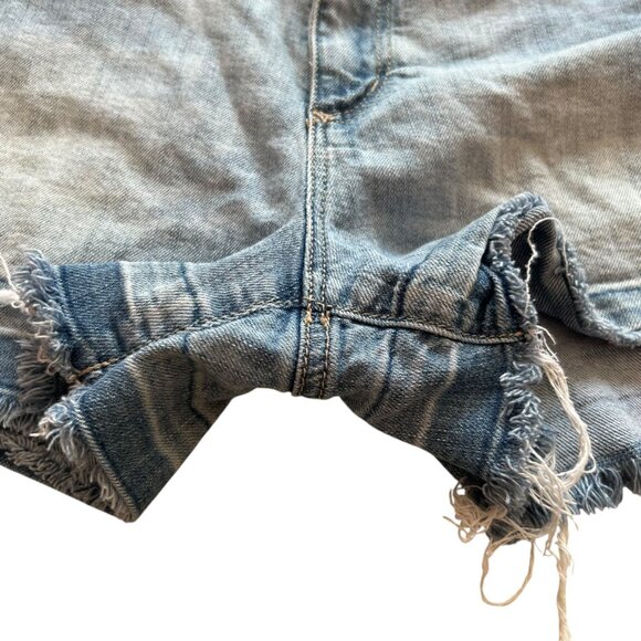Ann Taylor Loft jean shorts size 12 light wash denim frayed distressed hem - Picture 3 of 4